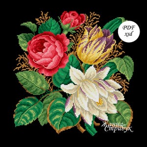 cross stitch pattern Berlinwoolwork petitpoint PDF xsd