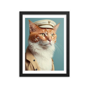 Captains Cat Framed poster