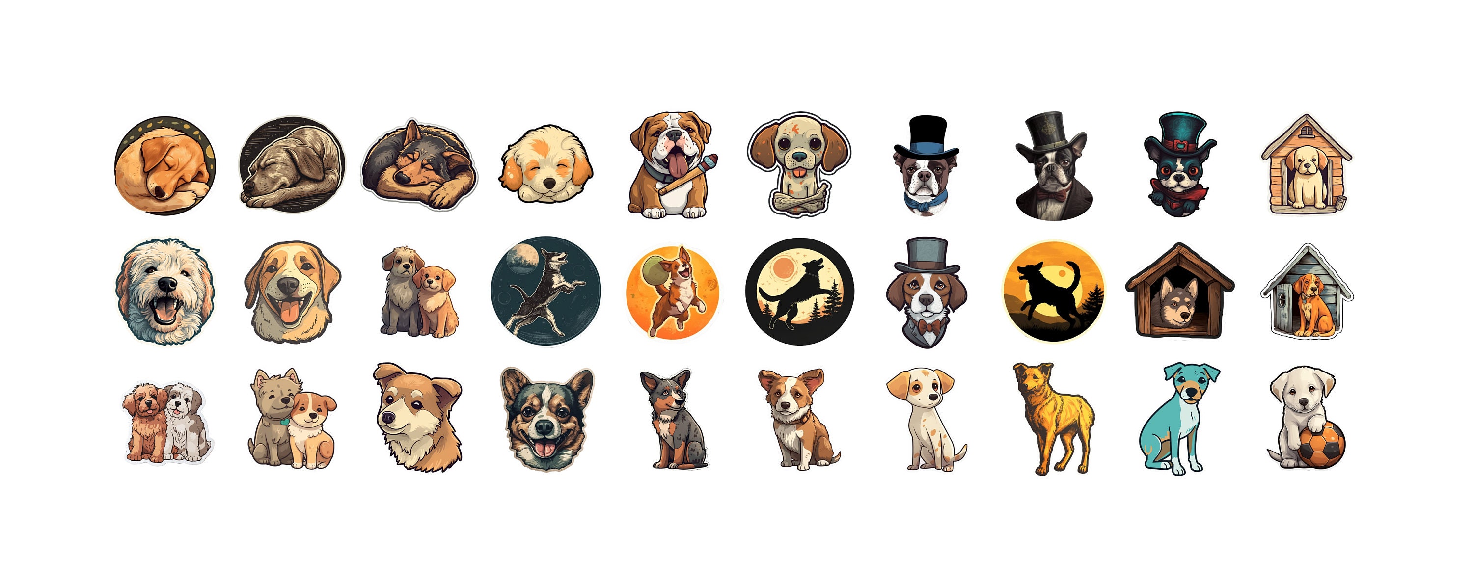 Sticker Perro Do DOG Stickers, 50 Stickers, for Download, Die Cut, Downoadabel Sticker ...