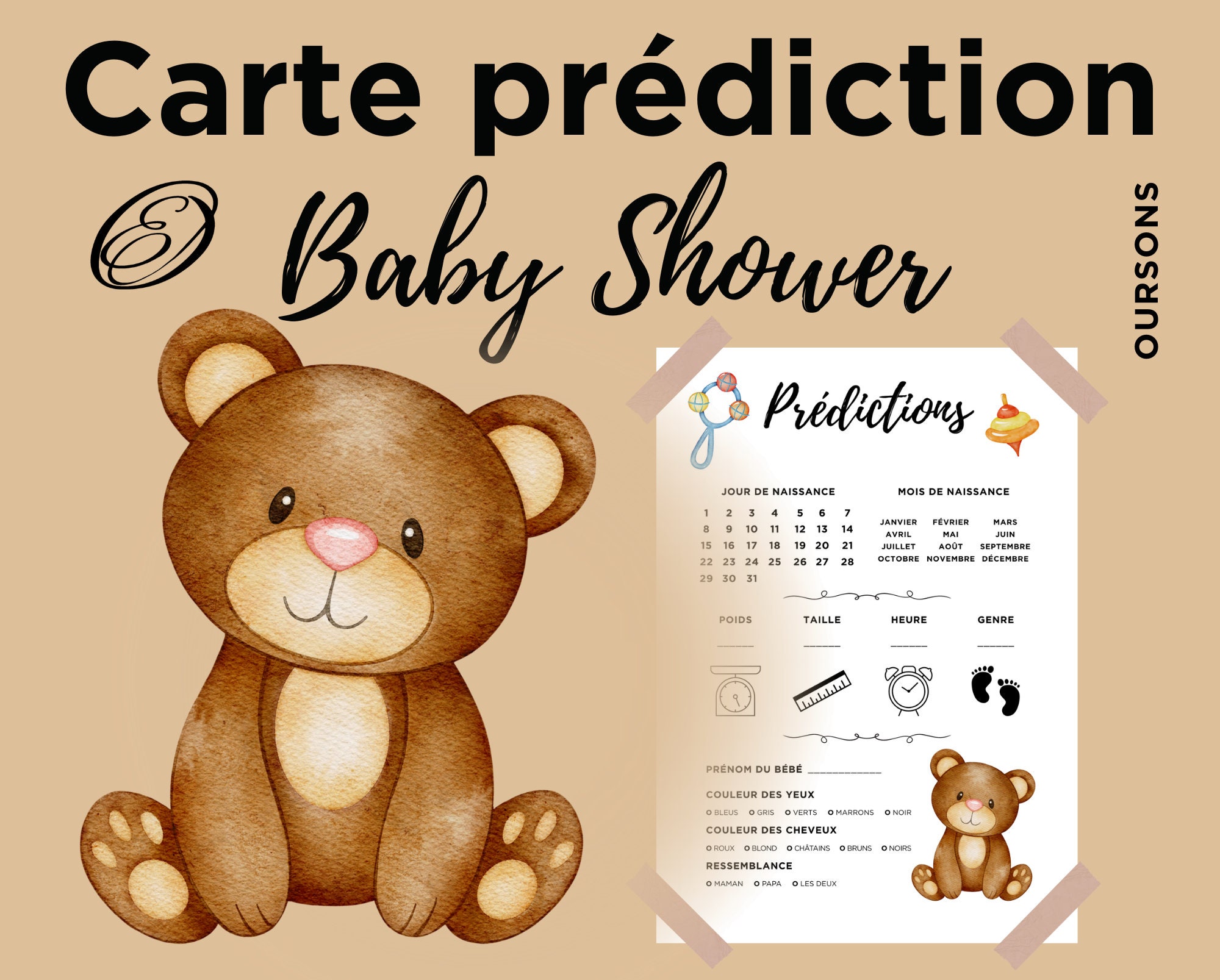 Lot De 20 Jeux De Bière Ou De Bébé - Ours En Peluche (20 Cartes D