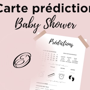 100% customizable Baby Shower and Gender Reveal prediction card, baby prognosis card in French to print, instant download