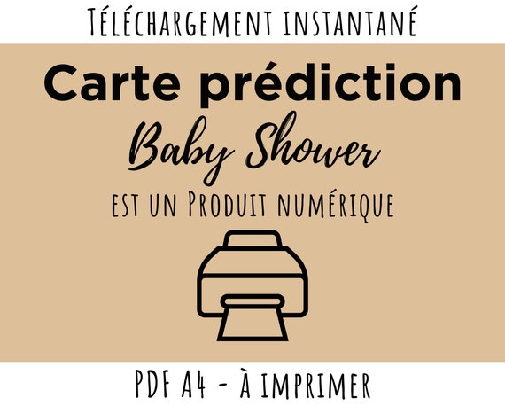 30 Cartes Pronostic Baby Shower Élégantes Éléphant - Jeux Français Gender Reveal Fille Garçon