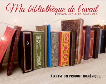 Calendario dell'avvento della biblioteca in PDF - 24 libri da stampare e compilare - calendario dell'avvento personalizzabile - Avvento fai da te