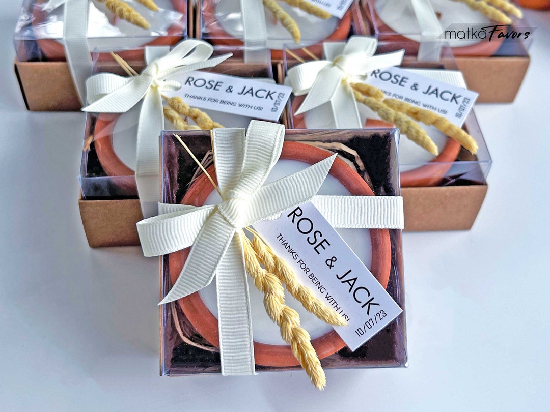 Terracotta Soy Wax Candle -wedding Party Favors for Guest in Bulk ...