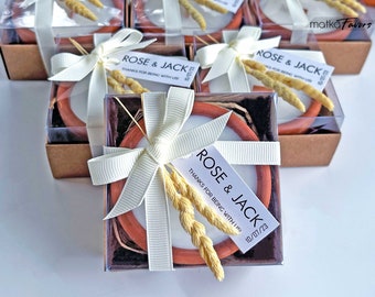 Personalized Terracotta Soy Wax Candle: Wedding Party Favors