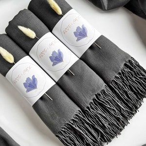 Dark Grey Pashmina Shawl: Personalized Wedding Favors, Bridesmaid Shawl