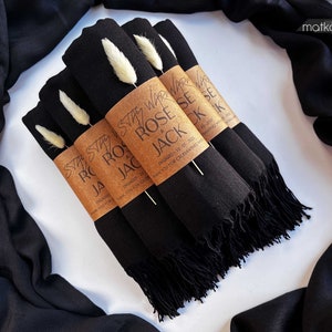 Black Pashmina Shawl: Personalized Wedding Guest Favors, Bridesmaid Shawl