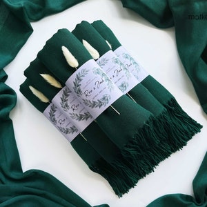 Green Pashmina Shawl: Personalized Wedding Guest Favors