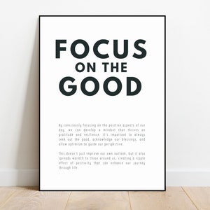 Focus on the Good Print | Quote Print | Home Decor | Self Care Wall Prints | Wall Art | Typography Print | Quote Print | Sage Green