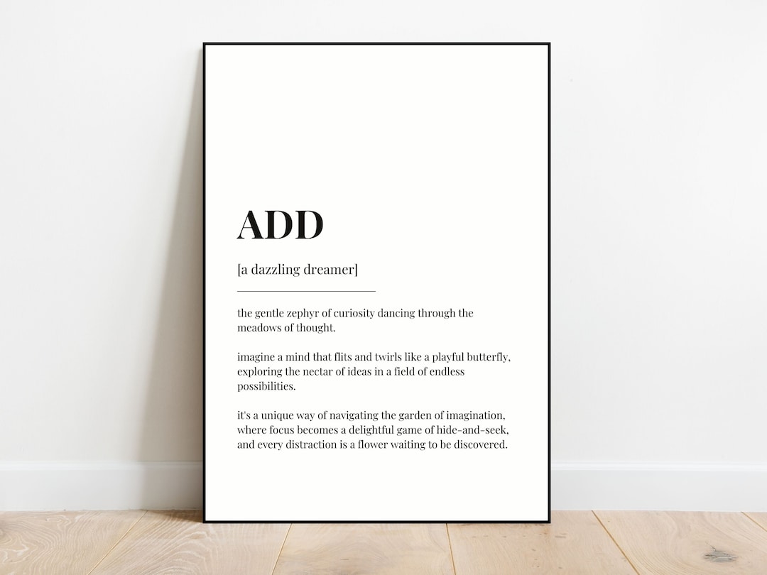 ADD Definition Print | Creative ADD Acceptance Poster | Attention ...