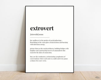 Extrovert Definition Print | Gift for extroverts | Definition quote