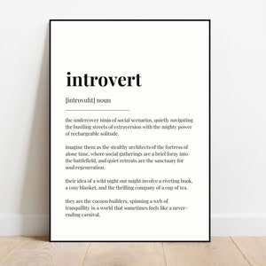 Introvert Definition Print | Gift for Introverts