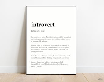 Introvert Definition Print | Gift for Introverts