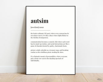 Autism definition print | creative autism poster | autism acceptance wall art | definition print | neurodivergent print | neurodiversity