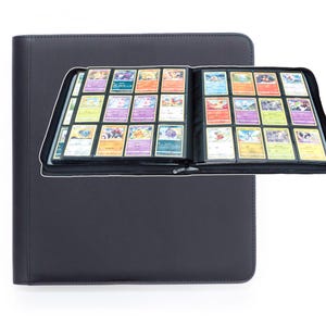 Jede Menge gute Sammlerstücke 720card 12 Pocket Premium TKG Sammelmappe mit Reißverschluss, Schwarz, Blau oder Rot, kompatibel mit Pokemon Karten und Standard-TCGs