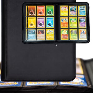 Jede Menge gute Sammlerstücke 9 Pocket Ultimativer Binder, 360 seitliche Taschen mit Reißverschluss, Schwarz, Kompatibel mit Pokemon Karten und Standard-TCGs