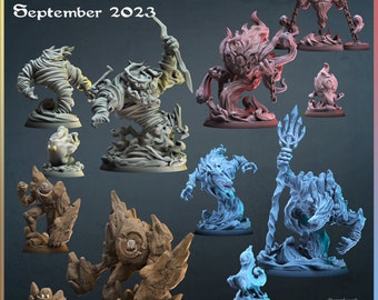 Elementals STL Epic PACK - Air, Fire, Water, Earth