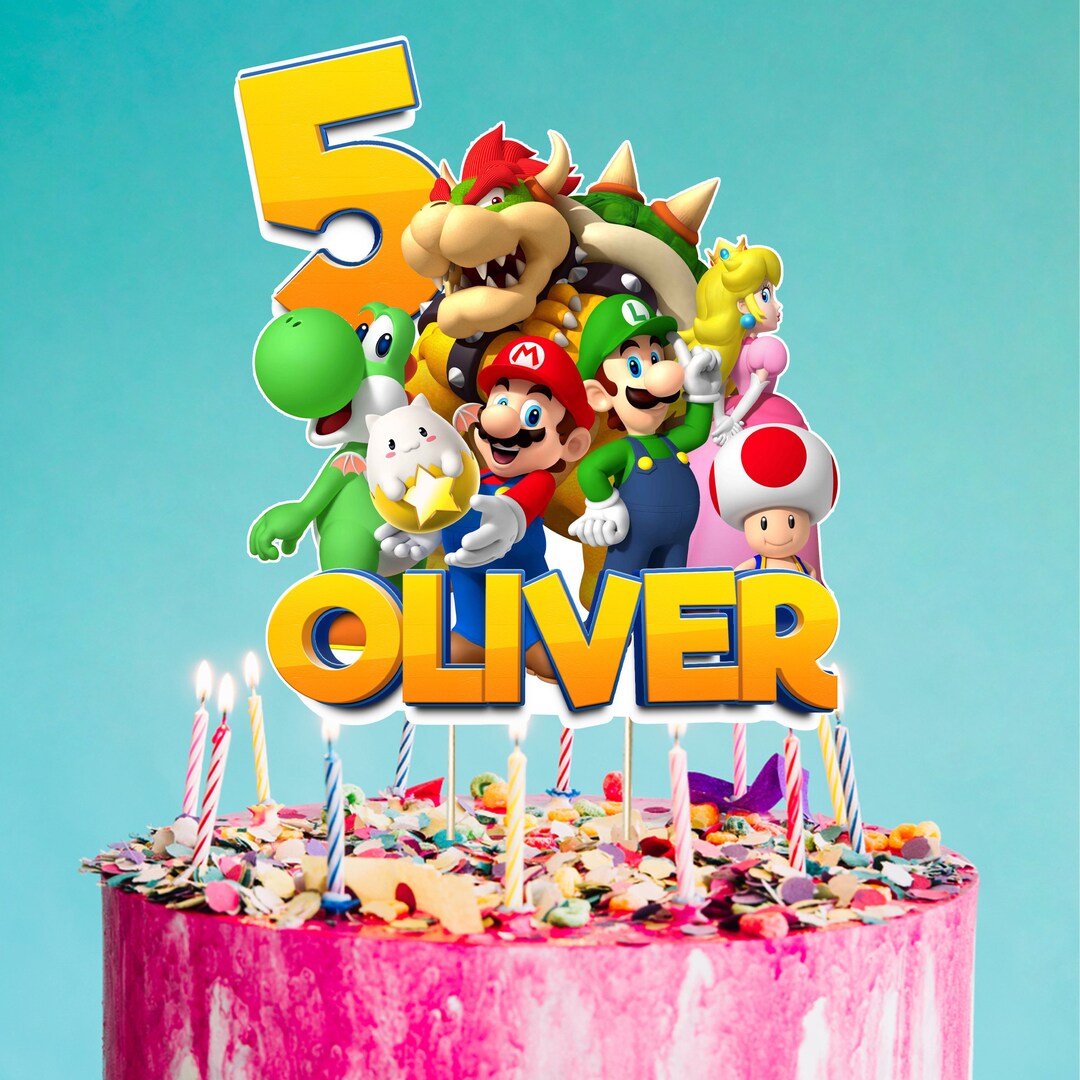 Printable Mario Cake Topper Mario Birthday Party Cake Topper Etsy