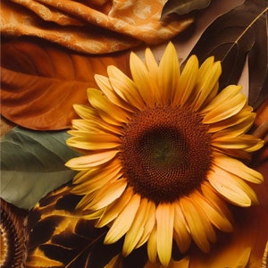 Vintage Sunflower Clipart, antique  yellow sunflowers in PNG format instant download for commercial use