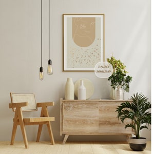 Abstract Women Silhouette,Minimal Women Art Print,Boho Women Canvas,Modern Gallery Wall Art