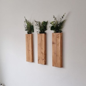 Wooden Wall Pockets for Plants | Wooden Hanging Vase | Handmade | Unique Home Decor