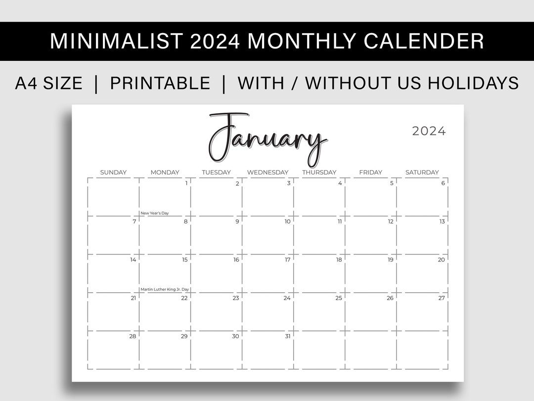 Printable 2025 Calender With Holidays Monthly Calender 2025 Etsy