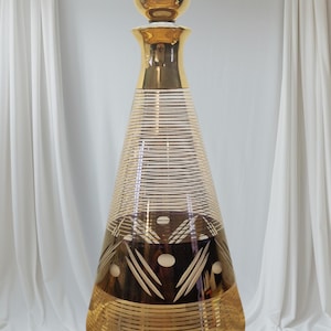 Art Deco style glass carafe with gold decoration