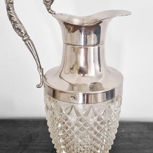 Cut glass and silver-plated metal carafe - Victorian/Napoleon III style