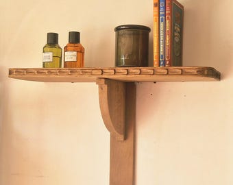 Solid oak wall shelf - Rustic Louis XVI style