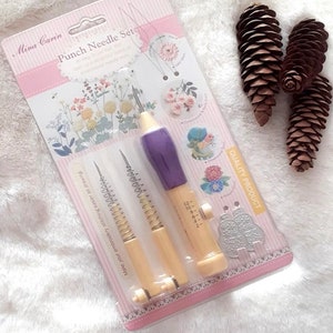 Mina Carin Punch Needle Set, 3 Size Adjustable Punch Needle, Embroidery Tools, Punch Needle Threader, Poking Pen, Gift for Her