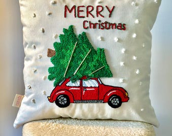 Handmade Christmas Throw Pillow for Holiday Decor, Christmas Gift