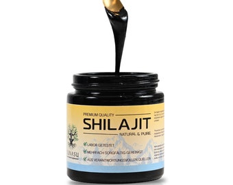 Shilajit - Véritable résine Mumijo pure - 65-80% d'acide fulvique - Certifié en laboratoire - Fabriqué en Allemagne