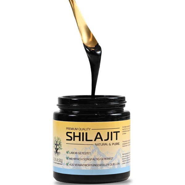 Shilajit - Véritable résine Mumijo pure - 65-80% d'acide fulvique - Certifié en laboratoire - Fabriqué en Allemagne