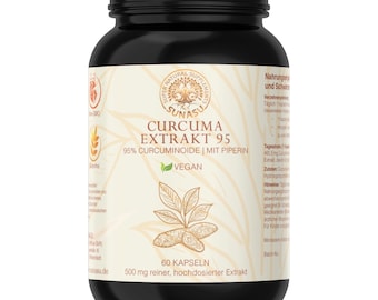 Turmeric extract 95% high dose + piperine - Vegan, all-natural ≙ 23,275mg turmeric