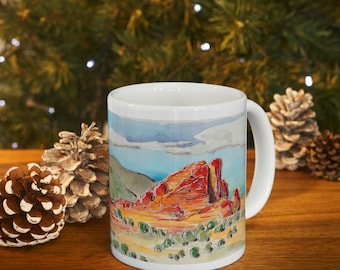 GARDEN of the GODS, Colorado Springs, Co Sketch - Ceramic Mug 11oz