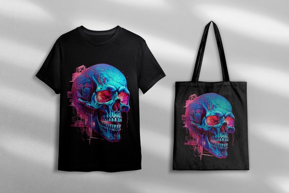 Kunpei_yamanashi　デジタルプリント  NEON SKULLⅠ Neon Skull 01 Psychedelic Colors by Matthias Hauser Wall Art