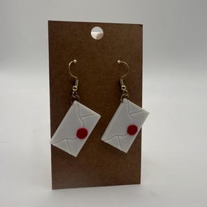 Magic School Acceptance Letter Earrings 3D Printed Wizard Mail Inspired Jewelry