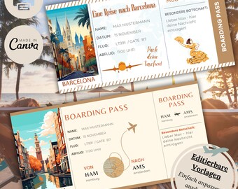 Boarding Pass|Voucher Travel|Air Ticket Anniversary Gift