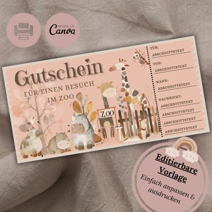 Zoo Gutschein|Geschenk für Kinder und Familie|Geburtstag Ticket
