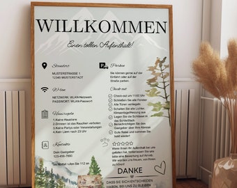 Ferienwohnung Schild Gadget|airbnb welcome book|Canva Template