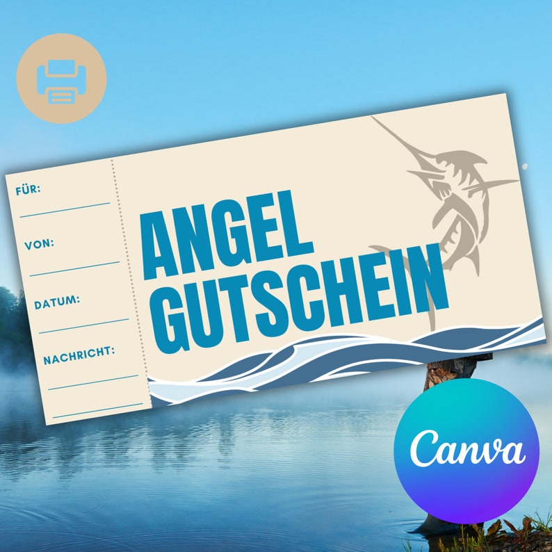 Angeln GutscheinGeschenkgutscheinPersonalisierbarer GutscheinSofortiger