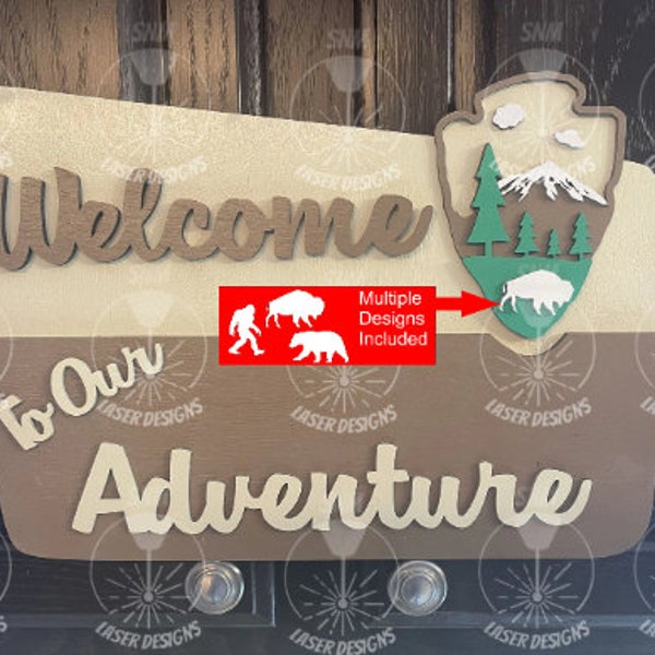 3d Layered Laser File for National Parks Camping / Adventure Sign svg & eps