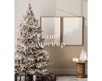 Christmas Vertical Frame Mockup, Boho Home Interior (Digital Download)
