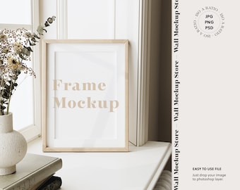Single vertical frame mockup in home interior, print frame mockup, Digital frame mock up, Print mockup, Mockup Poster, ISO mockup frame