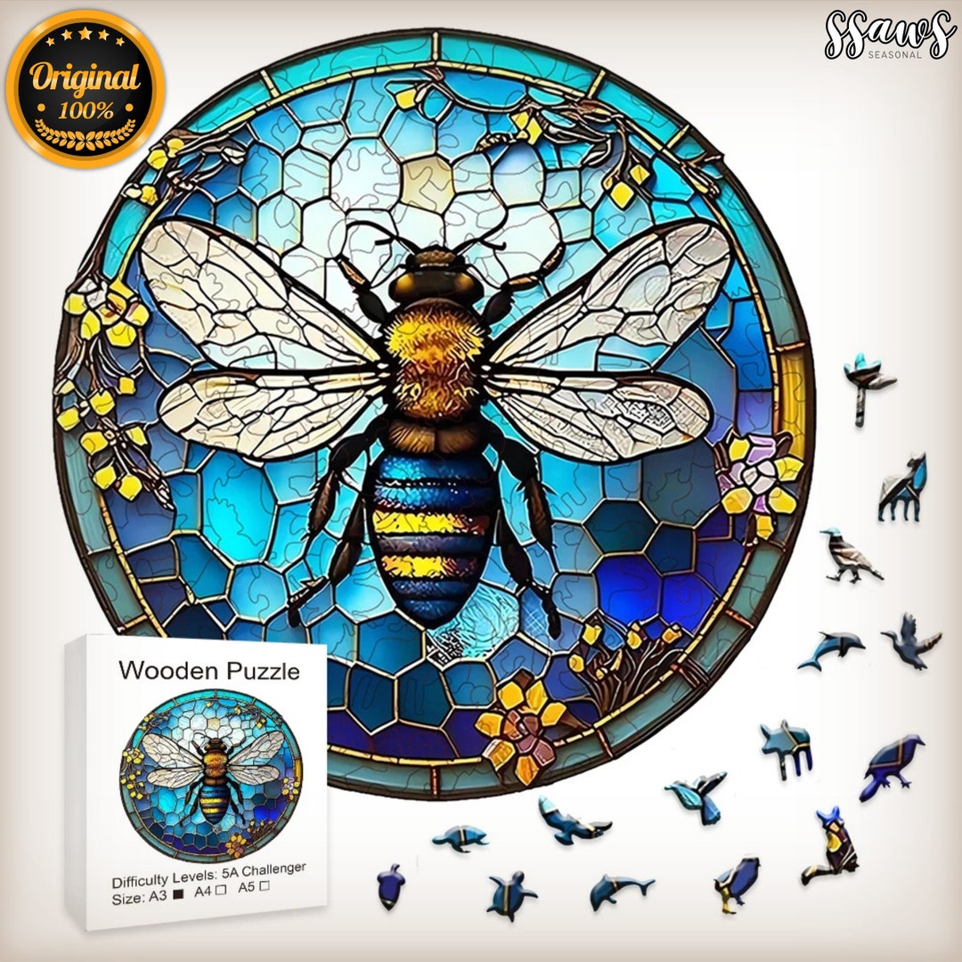 Wooden Bee Magical Bee Jigsaw Puzzle, Handcrafted Multicoloured Wooden