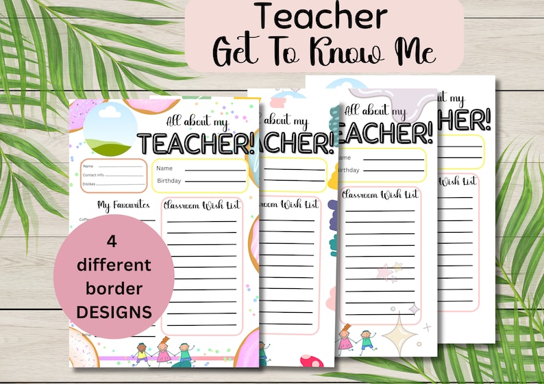Get to Know Me Teacher Template for New Class Template Teacher Class Get to Know Me Teacher Template for New Class Template Teacher Class
