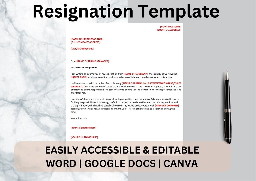 Google Docs Resignation Letter Template Resign Letter of Etsy UK