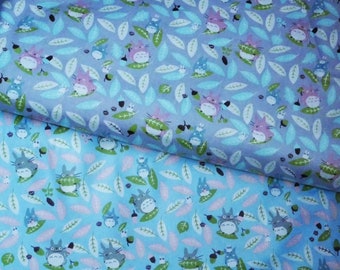 My Neighbor Totoro Tossed Cotton Fabric - 60" wide - Japanese Anime Fabric - Cut to order Wide Cuts: FQ (18"x30") HY (18"x60") FY (36"x60")