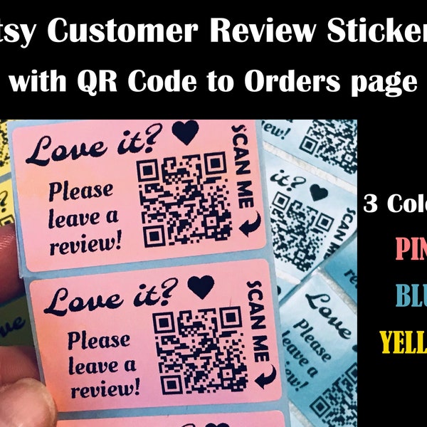 50 Etsy Review Stickers with QR Code "Love it? Leave a Review" Stickers, Get more Etsy reviews! Leave us a Review Five Stars QR code sticker