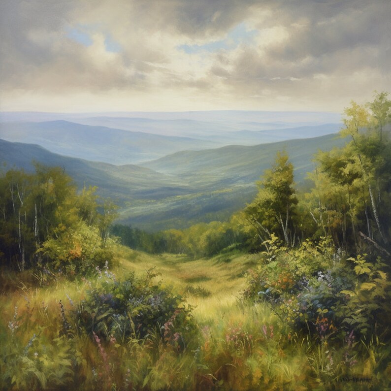 Blue Ridge Mountain Art PNG Etsy